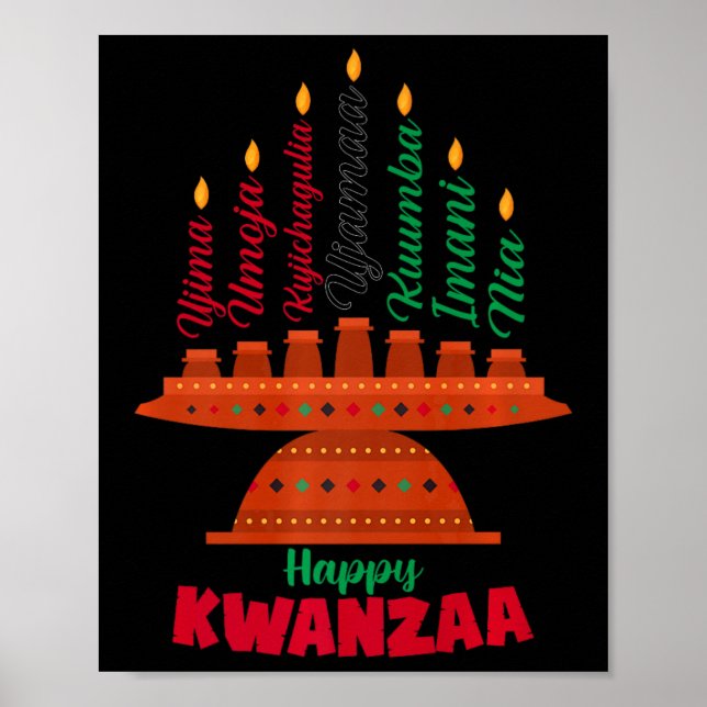 Poster Kinara Sept Bougies Principes De Kwanzaa Happy K (Devant)