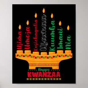 Poster Kinara Sept Bougies Principes De Kwanzaa Happy K