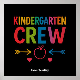 Poster Kinder Crew Funny Kindergarten Fun Retour À L'Écol