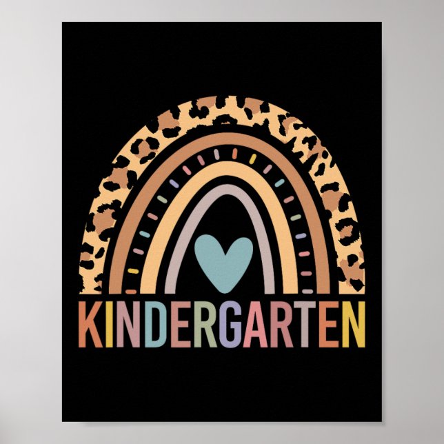 Poster Kindergarten Rainbow Girls Boys Teacher Team Kinde (Devant)
