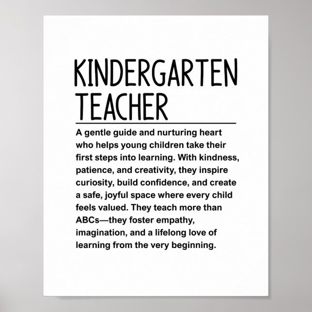 Poster Kindergarten teacher (Devant)