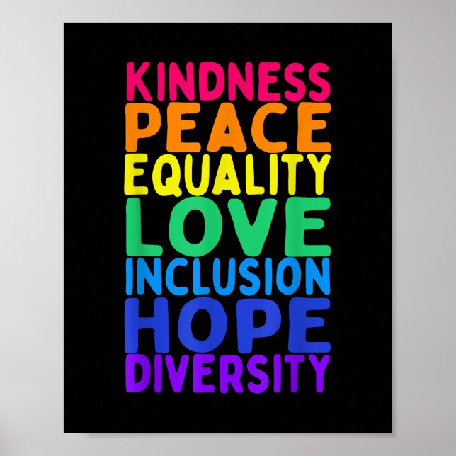 Poster Kindness Paix Égalité Inclusion Diversité humaine (Devant)