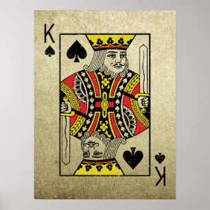 Poster King of Spades Style Vintage Jouer des cartes
