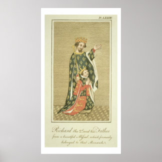 Poster King Richard II (1367-1400) avec son père Edward