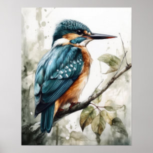 Poster Kingfisher Bird Art Imprimer l'affiche