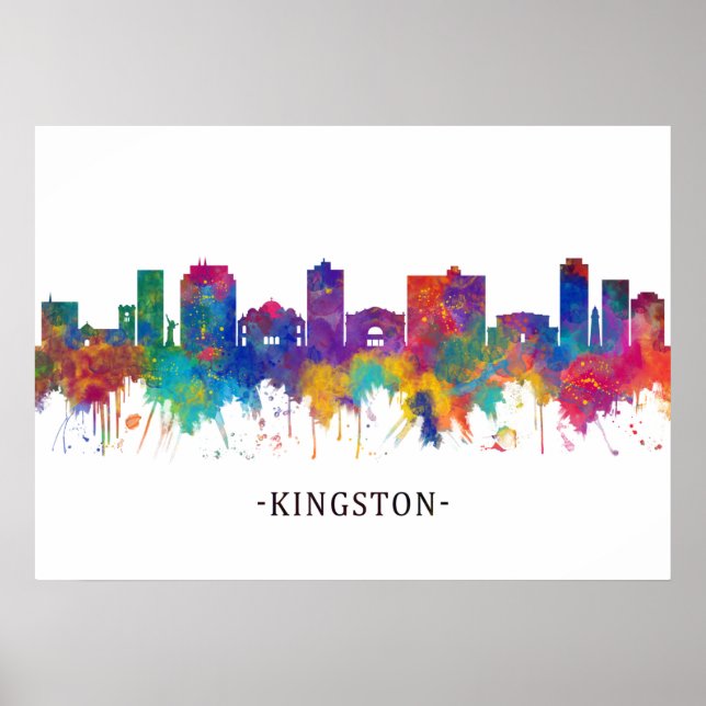 Poster Kingston Jamaica Skyline (Devant)