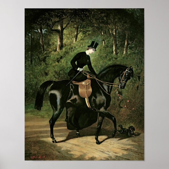 Poster Kipler du cavalier sur son Black Mare (Devant)