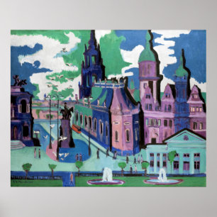 Poster Kirchner et Dresden Schlossplatz