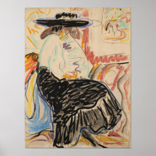 Poster Kirchner - Femme assise dans l'atelier