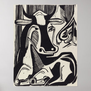 Poster Kirchner - La Grande Vache Couchée En 1929