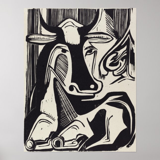 Poster Kirchner - La Grande Vache Couchée En 1929 (Devant)