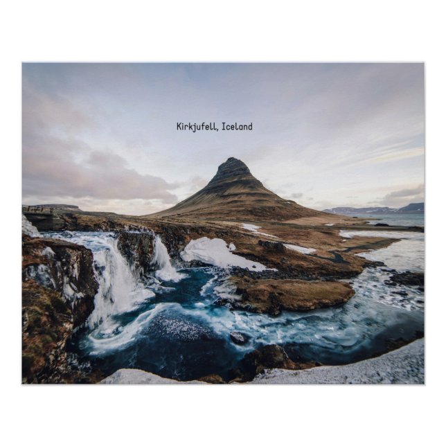 Poster Kirkjufell, Church Mountain, Islande (Devant)