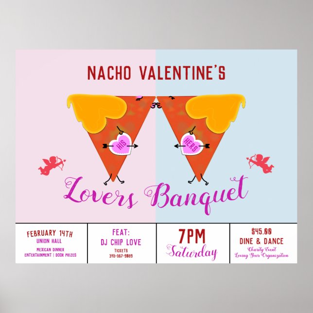 Poster Kissing Nacho Valentine's Event Ad (Devant)