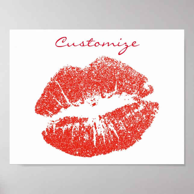 Poster Kissing Red lips (Devant)