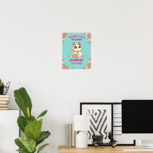 Poster Kit de fête d'anniversaire pour chaton, Purrfect p