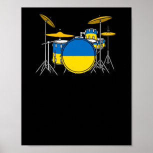 Poster Kit tambour Sticker musicien Drapeau ukrainien