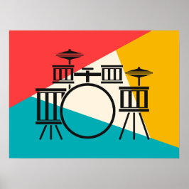 Poster Kit Tambour Tri-Color - Coral or Turquoise