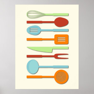 Poster Kitchen Utensil Silhouettes ORBLC II