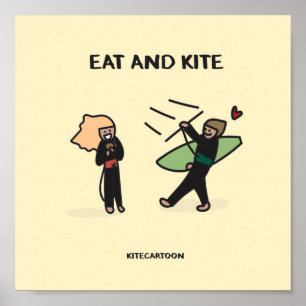 Poster Kiteboarding/kitesurfing - Eat and Kite