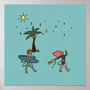 Poster Kiteboarding/kitesurfing- Let's go kitesurfing