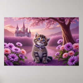 Poster Kitten adorable avec collier étincelant