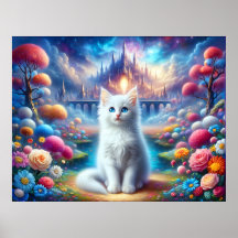 Kitten blanc dans un Imaginaire mystique