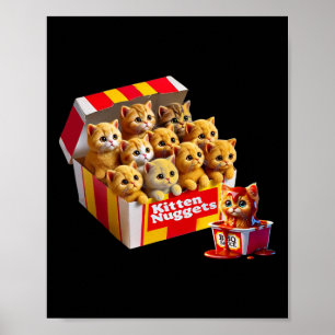 Poster Kitten Nuggets Amoureux des chats Cadeau Alimentat