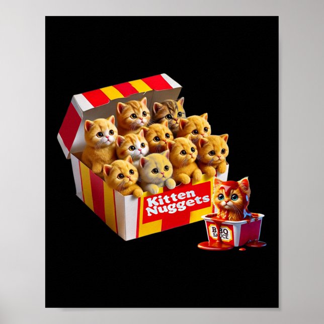 Poster Kitten Nuggets Amoureux des chats Cadeau Alimentat (Devant)