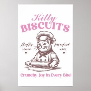 Poster Kitty Biscuits Adorable Cat Baker Fabriquant Biscu