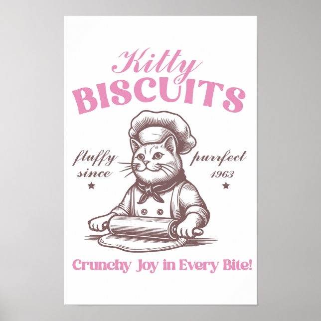 Poster Kitty Biscuits Adorable Cat Baker Fabriquant Biscu (Devant)