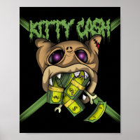 Kitty Cash Argent Chat Graffiti