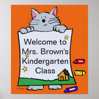 Poster Kitty Chat Bienvenue/Personnalisez/par Vera Tremba