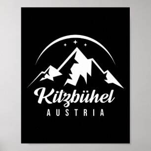Poster Kitzbühel Autriche Station de ski Ski Snowboard S