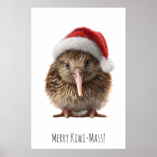 Poster Kiwi de Noël mignon, personnalisé