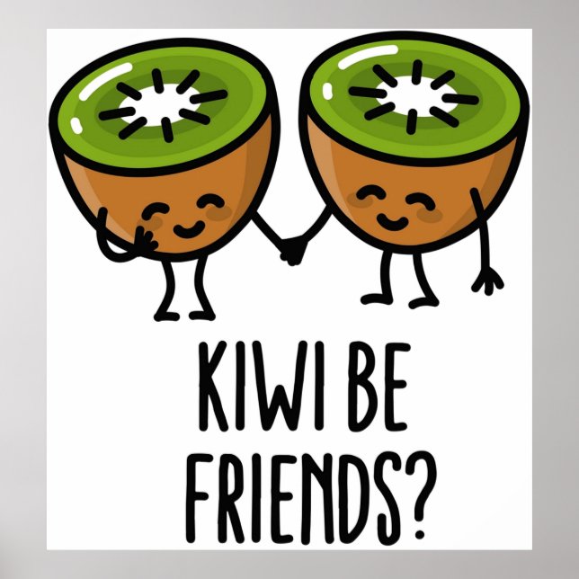 Poster Kiwi être amis BFF Kawaii mignon couple amour frui (Devant)