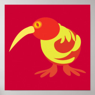 Poster Kiwi rouge et jaune