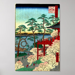 Poster Kiyomizu Hall et étang de Shinobazu chez Ueno