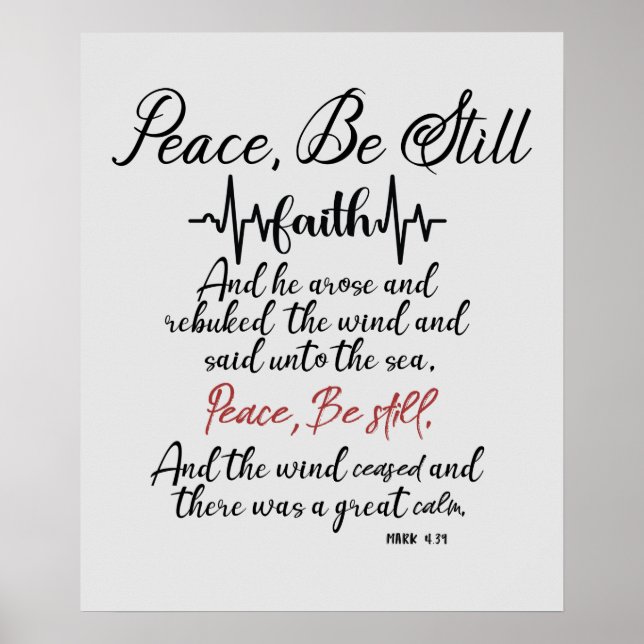 Poster KJV Peace Be Still Scripture (Devant)