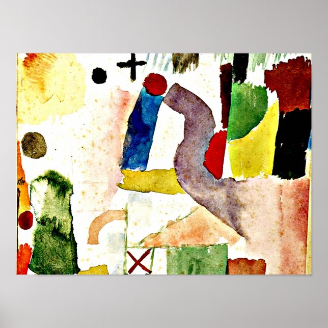 Poster Klee - Aquarelle pathétique, Rouge (Devant)