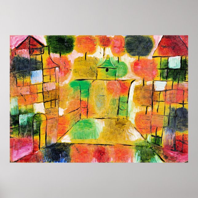 Poster Klee - Arbre et architecture (Devant)