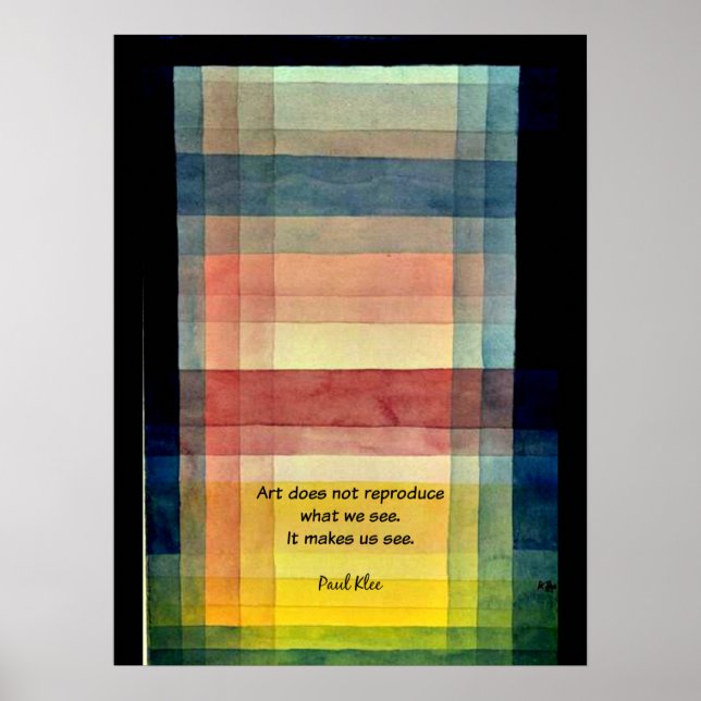 Poster Klee - Architecture de la plaine avec citation (Devant)