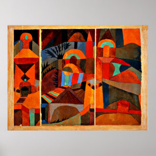 Poster Klee - Jardins du Temple, oeuvres d'art abstraites
