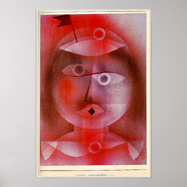 Poster Klee - Le Masque avec le petit drapeau, (Devant)