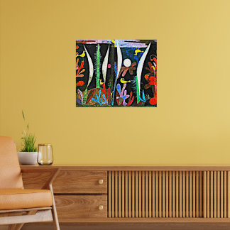 Poster Klee - Paysage aux oiseaux jaunes