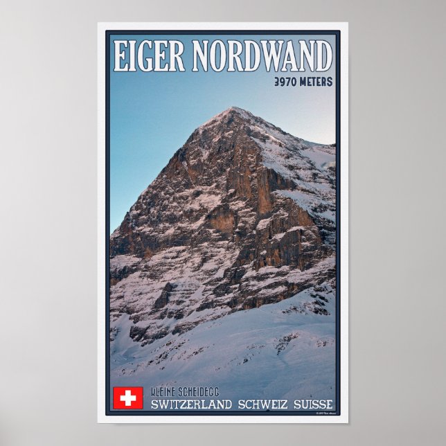 Poster Kleine Scheidegg - Le mur nord de l'Eiger (Devant)