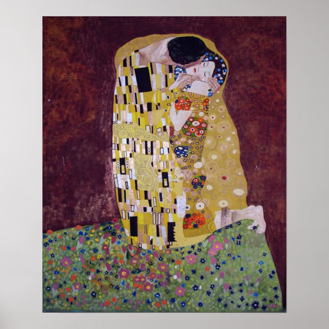 Poster Klimt - Couple Kissing (Devant)