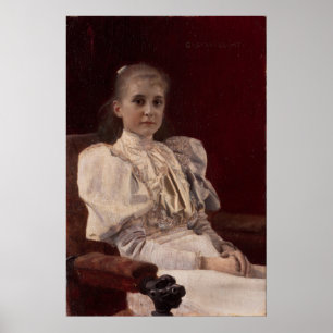 Poster Klimt Seated Young Girl - Art Print