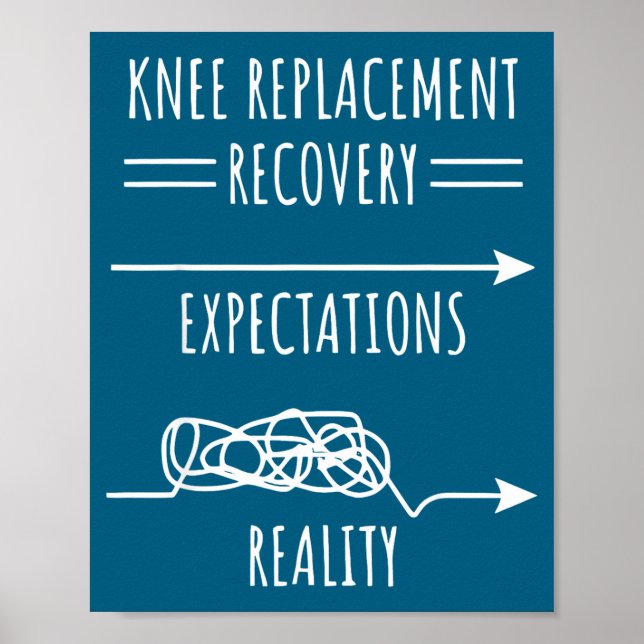 Poster Knee Replacement Recovery Expectations Reality Sur (Devant)