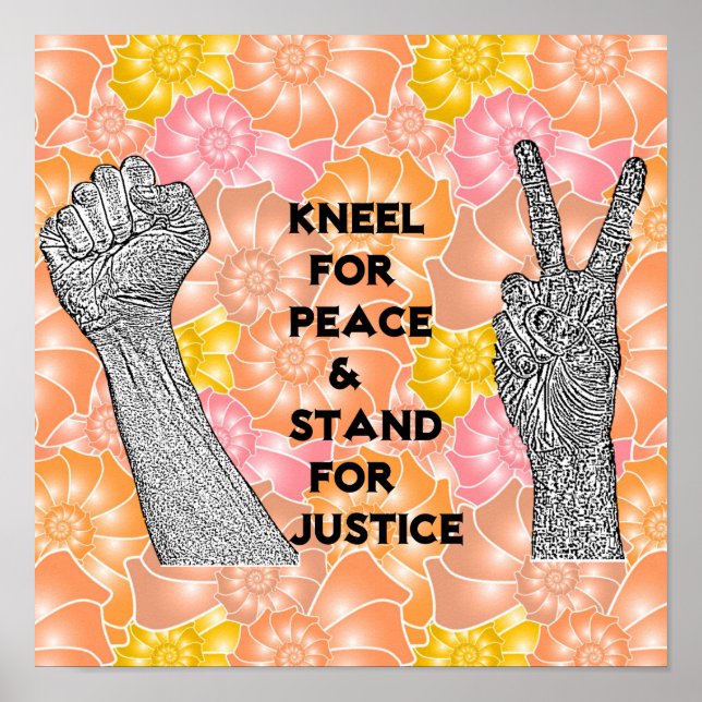 Poster Kneel pour la paix et stand for justice (Devant)