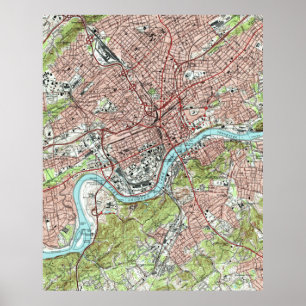 Poster Knoxville Tennessee Map (1978)